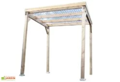 Tonnelle Autoportée Carport En Bois Autoclave Toit Plat 200x200cm -Solid || Axi || EXIT TOYS Soldes Boutique abri buches bois 1