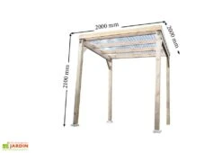 Tonnelle Autoportée Carport En Bois Autoclave Toit Plat 200x200cm -Solid || Axi || EXIT TOYS Soldes Boutique abri buches toit plat 2x2 2