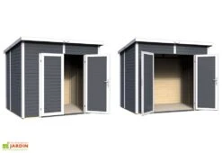 Abri De Jardin Bois 19mm Skur 4 239x181x211cm -Solid || Axi || EXIT TOYS Soldes Boutique abri de jardin bois adossable skur 4 3