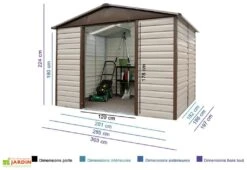 Abri De Jardin Acier Galvanisé Taupe Marron 197 X 303 Cm 5,97 M² -Solid || Axi || EXIT TOYS Soldes Boutique abri jardin acier galvanise marron beige 106tbsl