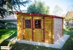 Abri De Jardin En Bois Avec Toiture 1 Pente 300x300cm (Sens Au Choix) -Solid || Axi || EXIT TOYS Soldes Boutique abri jardin bois brut toit multidirectionnel 300x300cm 3