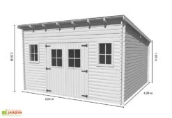 Abri De Jardin En Bois Avec Toiture 1 Pente 400x400cm (Sens Au Choix) -Solid || Axi || EXIT TOYS Soldes Boutique abri jardin bois brut toit multidirectionnel 400x400cm