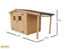 Abri De Jardin Bois Eden + Bûcher (336x160) -Solid || Axi || EXIT TOYS Soldes Boutique abri jardin bois bucher 370cm