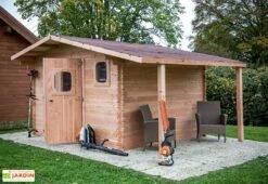 Abri De Jardin En Bois Douglas 28 Mm + Bûcher – 17,20 M² : 3,51 X 4,90 M -Solid || Axi || EXIT TOYS Soldes Boutique abri jardin bois douglas bucher 28mm 17m2 dommar habrita