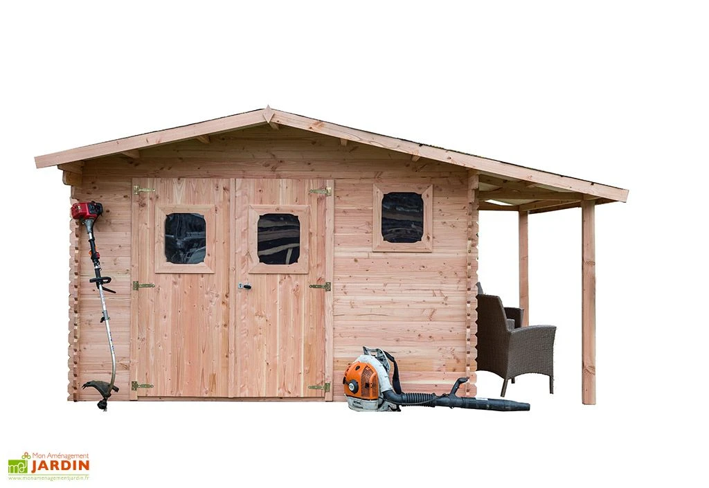 Abri De Jardin En Bois Douglas 28 Mm + Bûcher – 19,65 M² : 4,01 X 4,90 M 5 Abri De Jardin En Bois Douglas 28 Mm + Bûcher – 19,65 M² : 4,01 X 4,90 M – Image 4
