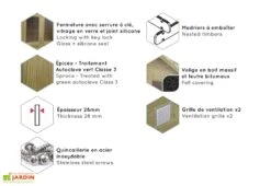 Abri De Jardin En Bois D’épicéa Traité Nicia Modern – 7,4 M² -Solid || Axi || EXIT TOYS Soldes Boutique abri jardin bois epicea nicia modern caract