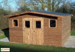 Abri De Jardin En Bois D’épicéa Traité Toit Bac Acier Thermabri – 12 M²