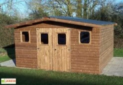 Abri De Jardin En Bois D’épicéa Traité Toit Bac Acier Thermabri – 16 M²
