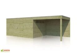 Abri De Jardin En Bois Traité Autoclave Avec Auvent -Solid || Axi || EXIT TOYS Soldes Boutique abri jardin bois traitement