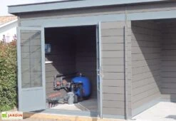 Abri De Jardin Composite Toit Plat + Auvent – Actual 6 X 3 M Gris Anthracite -Solid || Axi || EXIT TOYS Soldes Boutique abri jardin composite actual 6x3m 1