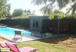 Abri De Jardin Composite Toit Plat + Auvent – Actual 6 X 3 M Gris Anthracite -Solid || Axi || EXIT TOYS Soldes Boutique abri jardin composite actual 6x3m 4