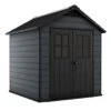 Abri De Jardin En Résine Keter 5 M² – Woodium 757 Anthracite -Solid || Axi || EXIT TOYS Soldes Boutique abri jardin keter resine 5m2 imitation bois gris
