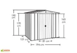 Abri De Jardin En Métal Gris Spacemaker Acier Galvanisé – 3 M² -Solid || Axi || EXIT TOYS Soldes Boutique abri jardin metal acier galvanise spacemaker 65 2