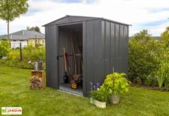 Abri De Jardin En Métal Gris Spacemaker Acier Galvanisé – 3 M² -Solid || Axi || EXIT TOYS Soldes Boutique abri jardin metal acier galvanise spacemaker 65