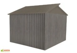 Abri De Jardin En Métal Look Bois Vieilli + Puit De Lumière 7,25 M² -Solid || Axi || EXIT TOYS Soldes Boutique abri jardin metal aspect bois vieilli puit lumiere 257x285cm 2