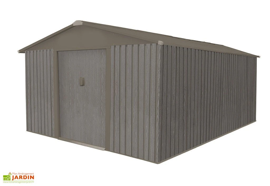 Abri De Jardin En Métal Look Bois Vieilli 13,51 M² 5 Abri De Jardin En Métal Look Bois Vieilli 13,51 M² – Image 3