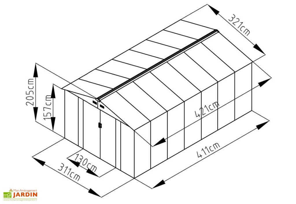Abri De Jardin En Métal Look Bois Vieilli 13,51 M² 7 Abri De Jardin En Métal Look Bois Vieilli 13,51 M² – Image 5