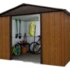 Abri De Jardin En Métal Galvanisé Imitation Bois 11,03 M² - 1013WGY -Solid || Axi || EXIT TOYS Soldes Boutique abri jardin metal imitation bois yardmaster 1013wgy