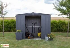 Abri De Jardin En Métal Gris Spacemaker Acier Galvanisé – 4,5 M² -Solid || Axi || EXIT TOYS Soldes Boutique abri jardin metal spacemaker gris acier galvanise 250cm 4