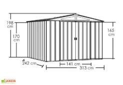 Abri De Jardin En Métal Gris Spacemaker Acier Galvanisé – 7 M² -Solid || Axi || EXIT TOYS Soldes Boutique abri jardin metal spacemaker gris acier galvanise 300cm 2