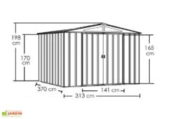 Abri De Jardin En Métal Gris Spacemaker Acier Galvanisé – 11 M² -Solid || Axi || EXIT TOYS Soldes Boutique abri jardin metal spacemaker gris acier galvanise 370cm 2