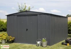 Abri De Jardin En Métal Gris Spacemaker Acier Galvanisé – 11 M² -Solid || Axi || EXIT TOYS Soldes Boutique abri jardin metal spacemaker gris acier galvanise 370cm 4