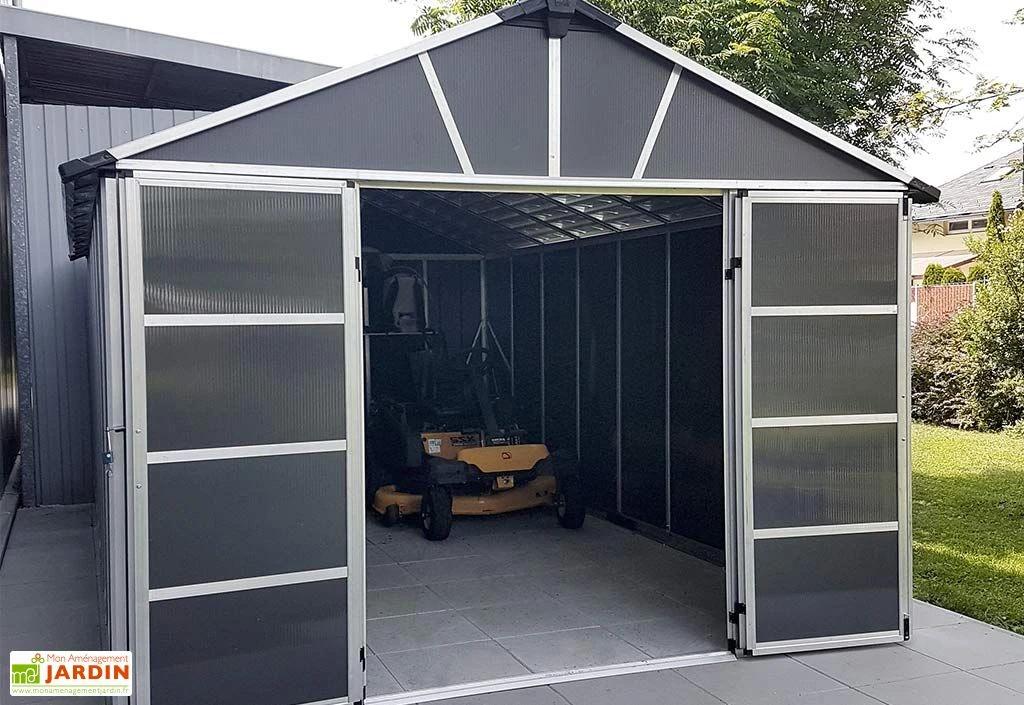 Abri De Jardin En Polycarbonate Et Aluminium Yukon 20 M² - Gris 6 Abri De Jardin En Polycarbonate Et Aluminium Yukon 20 M² - Gris – Image 4