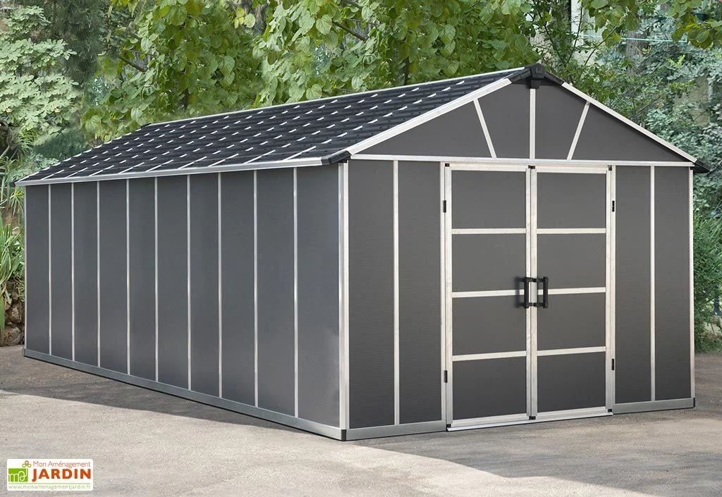 Abri De Jardin En Polycarbonate Et Aluminium Yukon 20 M² - Gris 4 Abri De Jardin En Polycarbonate Et Aluminium Yukon 20 M² - Gris – Image 2