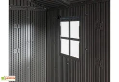 Lifetime Abri De Jardin En Polyéthylène Imitation Bois Et Acier Inox 4,5 M² -Solid || Axi || EXIT TOYS Soldes Boutique abri jardin polyethylene imitation bois acier inox 45m 2