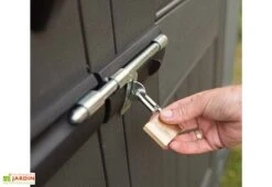 Lifetime Abri De Jardin En Polyéthylène Imitation Bois Et Acier Inox 4,5 M² -Solid || Axi || EXIT TOYS Soldes Boutique abri jardin polyethylene imitation bois acier inox 45m 4