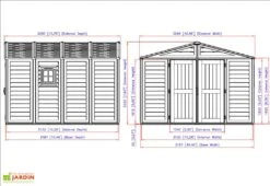 Abri De Jardin En PVC Duramax Beige 10 M² – Woodstyle Premium 10 X 10 -Solid || Axi || EXIT TOYS Soldes Boutique abri jardin pvc duramax woodstyle premium 10x10 10m2 11