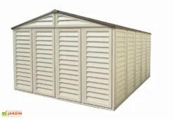 Abri De Jardin En PVC Duramax Beige 13 M² – Woodstyle Premium 10 X 13 -Solid || Axi || EXIT TOYS Soldes Boutique abri jardin pvc duramax woodstyle premium 10x13 13m2 10