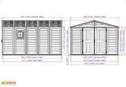 Abri De Jardin En PVC Duramax Beige 13 M² – Woodstyle Premium 10 X 13 -Solid || Axi || EXIT TOYS Soldes Boutique abri jardin pvc duramax woodstyle premium 10x13 13m2 3