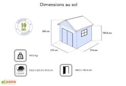 Keter Abri De Jardin PVC Brossium 757 (229x223) -Solid || Axi || EXIT TOYS Soldes Boutique abri jardin resine brossium 757 dimensions