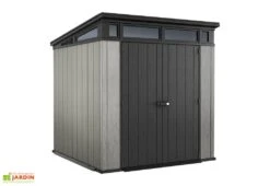 Keter Abri De Jardin PVC Brossium Monopente 77 (216 X 216) -Solid || Axi || EXIT TOYS Soldes Boutique abri jardin resine brossium monopente gris aspect bois 5m 2