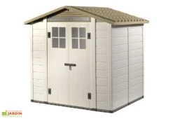 Abri De Jardin En PVC Evo 240 Beige (242x202cm) -Solid || Axi || EXIT TOYS Soldes Boutique abri jardin resine evo240 garofalo 242cm