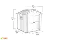 Keter Abri De Jardin PVC Brossium 757 (229x223) -Solid || Axi || EXIT TOYS Soldes Boutique abri jardin resine gris brossium 4