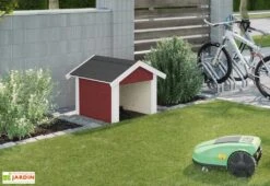 Abri Pour Robot Tondeuse En Bois D’épicéa 80 X 87 X 71 Cm -Solid || Axi || EXIT TOYS Soldes Boutique abri robot tondeuse bois rouge weka
