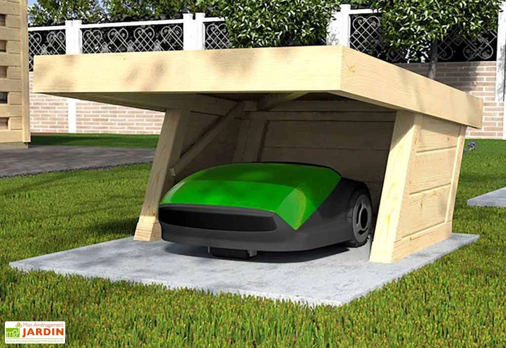 Abri Pour Robot Tondeuse En Bois D’Épicéa Brut Toit Relevable 3 Abri Pour Robot Tondeuse En Bois D’Épicéa Brut Toit Relevable