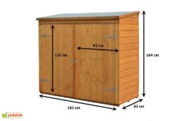 Coffre De Rangement En Bois Pour 2 Vélos 182x82x164cm (l,l,h) -Solid || Axi || EXIT TOYS Soldes Boutique abri velo bois rowlinson