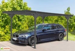 Carport Simple En Aluminium Et Polycarbonate Anthracite - 15,34 M² -Solid || Axi || EXIT TOYS Soldes Boutique abri voiture aluminium toit polycarbonate