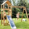 Aire De Jeux En Bois Soulet Avec Balançoires Et Toboggan – Nouméa 2 Aire De Jeux En Bois Soulet Avec Balançoires Et Toboggan – Nouméa -Solid || Axi || EXIT TOYS Soldes Boutique aire de jeux bois autoclave noumea soulet