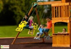 Aire De Jeux En Bois Atlantis : Balançoires Toboggan Et Escalade -Solid || Axi || EXIT TOYS Soldes Boutique aire de jeux bois portique balancoires toboggan escalade 4