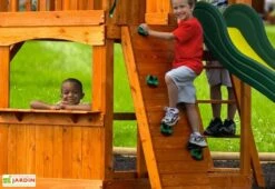 Aire De Jeux En Bois Atlantis : Balançoires Toboggan Et Escalade -Solid || Axi || EXIT TOYS Soldes Boutique aire de jeux bois portique balancoires toboggan escalade 5