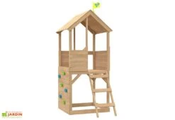 Aire De Jeux En Bois : Cabane Et Mur D’escalade – TP Treehouse