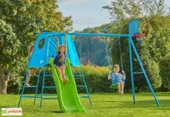 Aire De Jeux TP Explorer : Cabane, Portique, Toboggan Et Panier De Basket