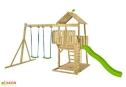Aire De Jeux En Bois : Mur D’escalade, Portique Et Toboggan – TP Kingswood