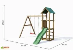 Aire De Jeux Extérieure En Bois Lucas – 2,9 X 1,9 X 2,45 M -Solid || Axi || EXIT TOYS Soldes Boutique aire de jeux exterieur pour enfants 0