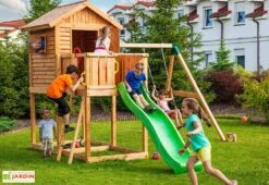 Aire De Jeux My House Move : Toboggan + Cabane + Balançoire -Solid || Axi || EXIT TOYS Soldes Boutique aire de jeux fungoo myhouse move 5
