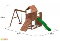 Aire De Jeux Carol 3 : Toboggan + Escalade + Rampe + Balançoire -Solid || Axi || EXIT TOYS Soldes Boutique aire jeux bois autoclave carol3 toboggan escalade balancoire rampe 1